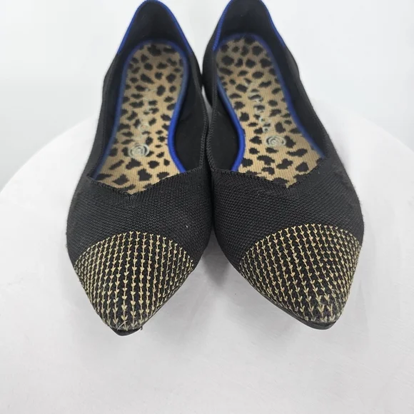 Rothy's Pointed Toe Flats | Black & Gold | Size 11 - Picture 5 of 10